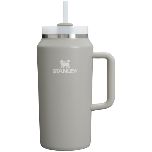 Splash-Resistant FlowState The Quencher H2.0 Flowstate Tumbler D033Q - Double-Wall Vacuum Insulated Travel Tumbler with Straw - Ash
