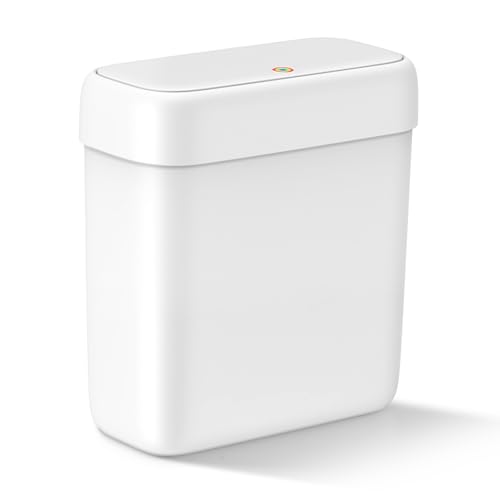 MOPALL Small Bathroom Trash Can with Lid, 2.6 Essentials