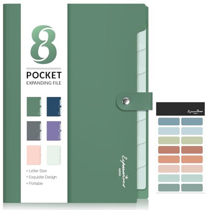 Smart Home Sooez Elegant Accordion File Organizer, 8 Pocket Expanding Essentials