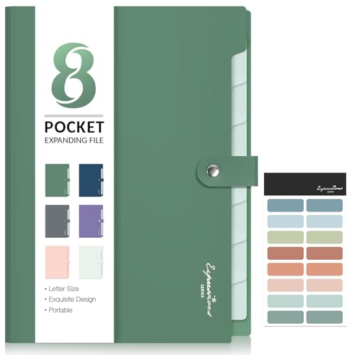 Smart Home Sooez Elegant Accordion File Organizer, 8 Pocket Expanding Essentials