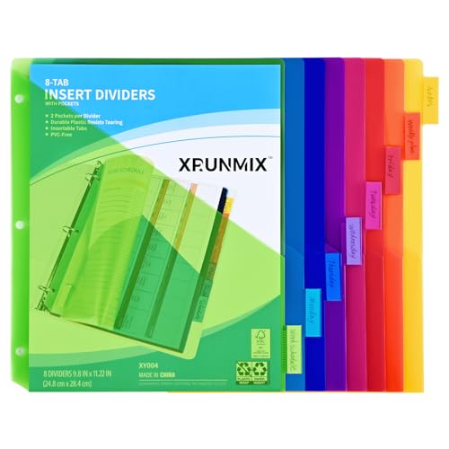 Eco-Friendly 8-Tab Binder Dividers - Index Pockets Divider Collection