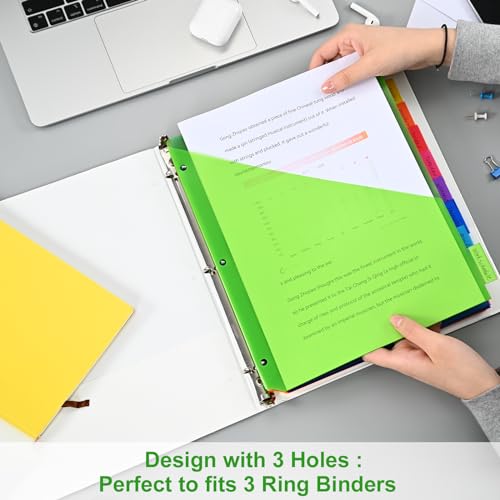 Eco-Friendly 8-Tab Binder Dividers - Index Pockets Divider Collection