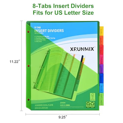 Eco-Friendly 8-Tab Binder Dividers - Index Pockets Divider Collection
