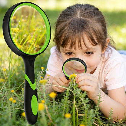 refined 2-Set 75mm Hand-Held Reading Magnifier with Non-Slip Rubber Grip, Essentials