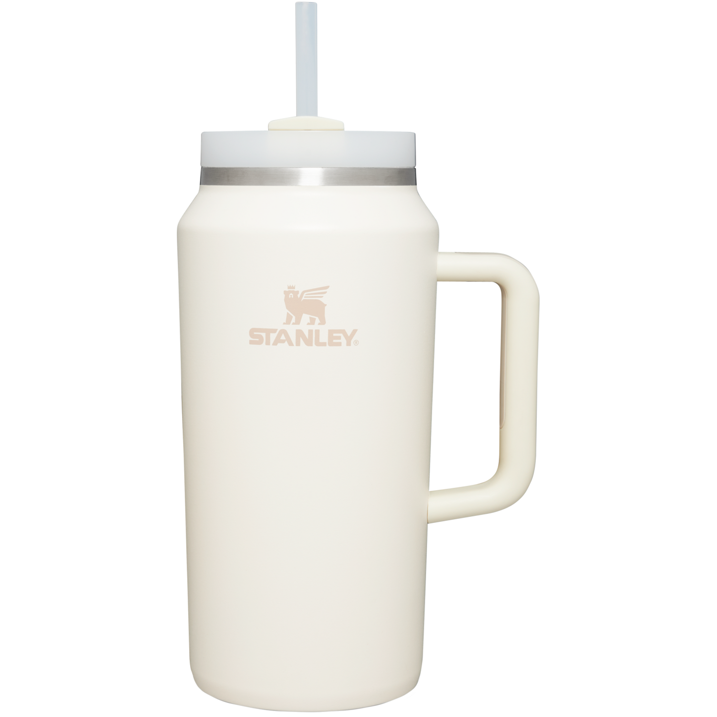 Splash-Resistant FlowState The Quencher H2.0 Flowstate Tumbler D033Q - Double-Wall Vacuum Insulated Travel Tumbler with Straw - Cream