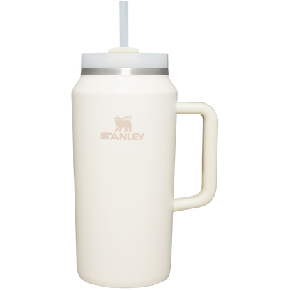 Splash-Resistant FlowState The Quencher H2.0 Flowstate Tumbler D033Q - Double-Wall Vacuum Insulated Travel Tumbler with Straw - Cream
