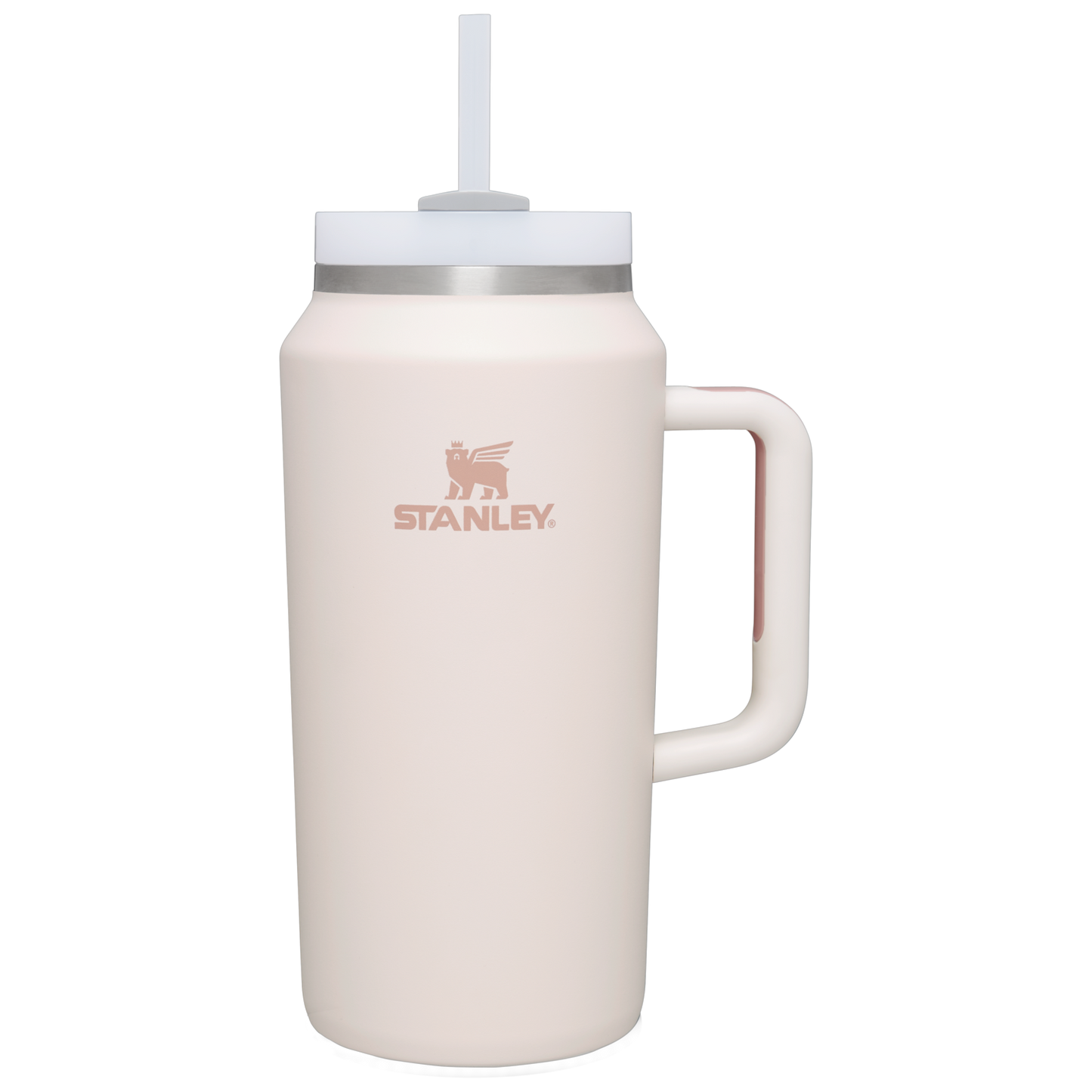 Splash-Resistant FlowState The Quencher H2.0 Flowstate Tumbler D033Q - Double-Wall Vacuum Insulated Travel Tumbler with Straw - Rose Quartz