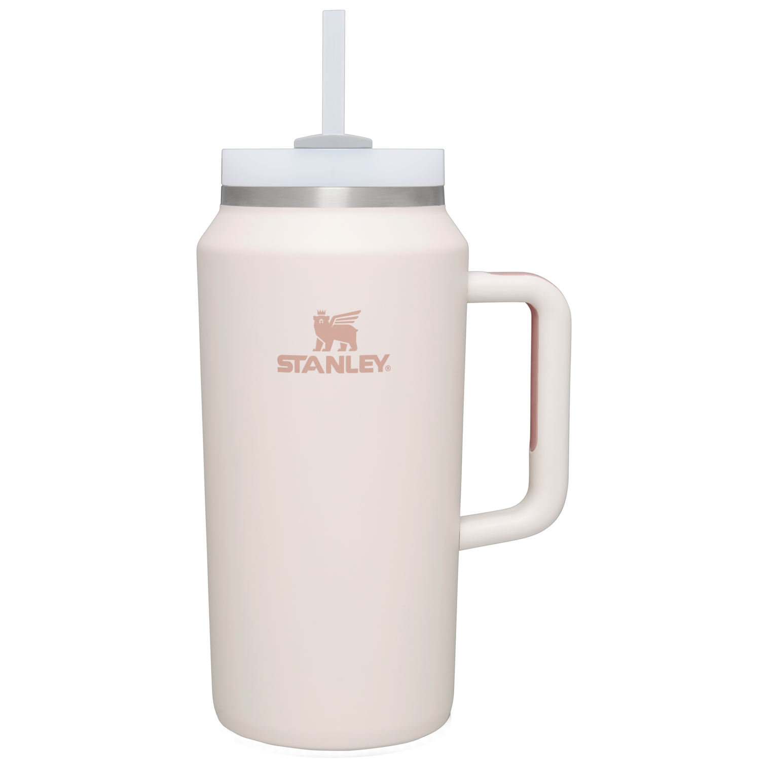Splash-Resistant FlowState The Quencher H2.0 Flowstate Tumbler D033Q - Double-Wall Vacuum Insulated Travel Tumbler with Straw - Rose Quartz