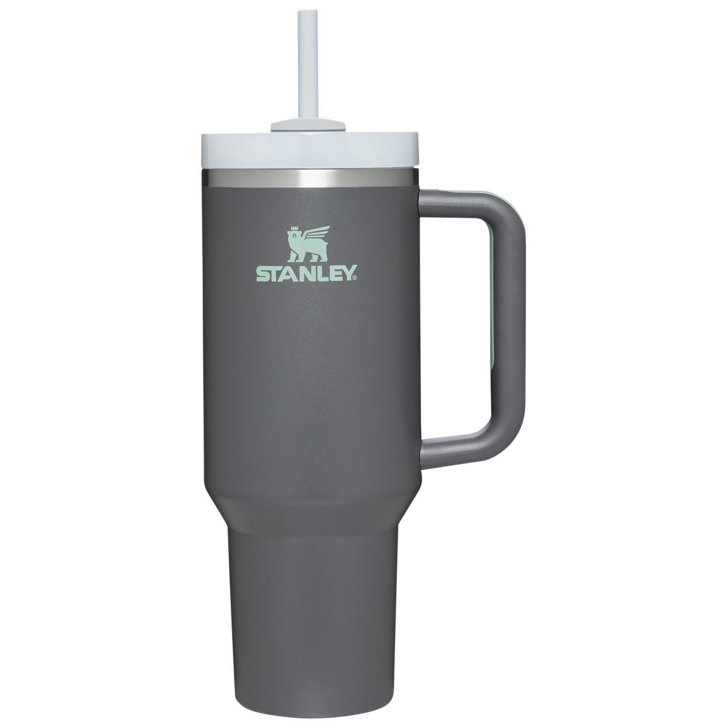 Splash-Resistant FlowState The Quencher H2.0 Flowstate Tumbler  | Stanley Create D332L - 40oz Large Capacity Car-Cup Friendly Quencher - Charcoal