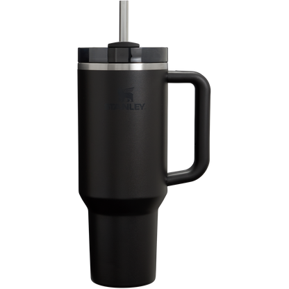 Car-Cup Friendly The Quencher H2.0 Flowstate Tumbler D050X - Premium Stainless Steel Straw Cup for All-Day Hydration - Black 2.0