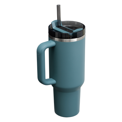 Splash-Resistant FlowState The Quencher H2.0 Flowstate Tumbler  | Stanley Create D332L - 40oz Large Capacity Car-Cup Friendly Quencher Detail