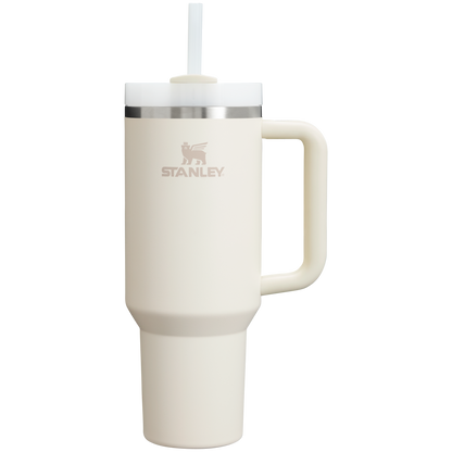 Car-Cup Friendly The Quencher H2.0 Flowstate Tumbler D050X - Premium Stainless Steel Straw Cup for All-Day Hydration - Cream 2.0