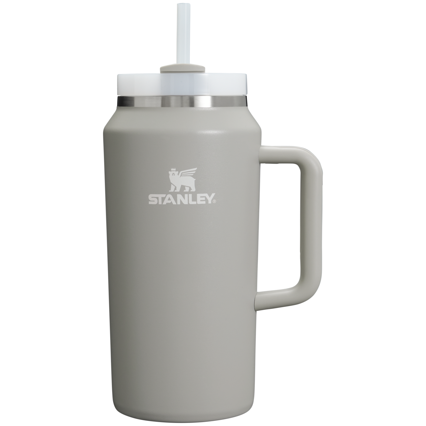Splash-Resistant FlowState The Quencher H2.0 Flowstate Tumbler D033Q - Double-Wall Vacuum Insulated Travel Tumbler with Straw - Ash