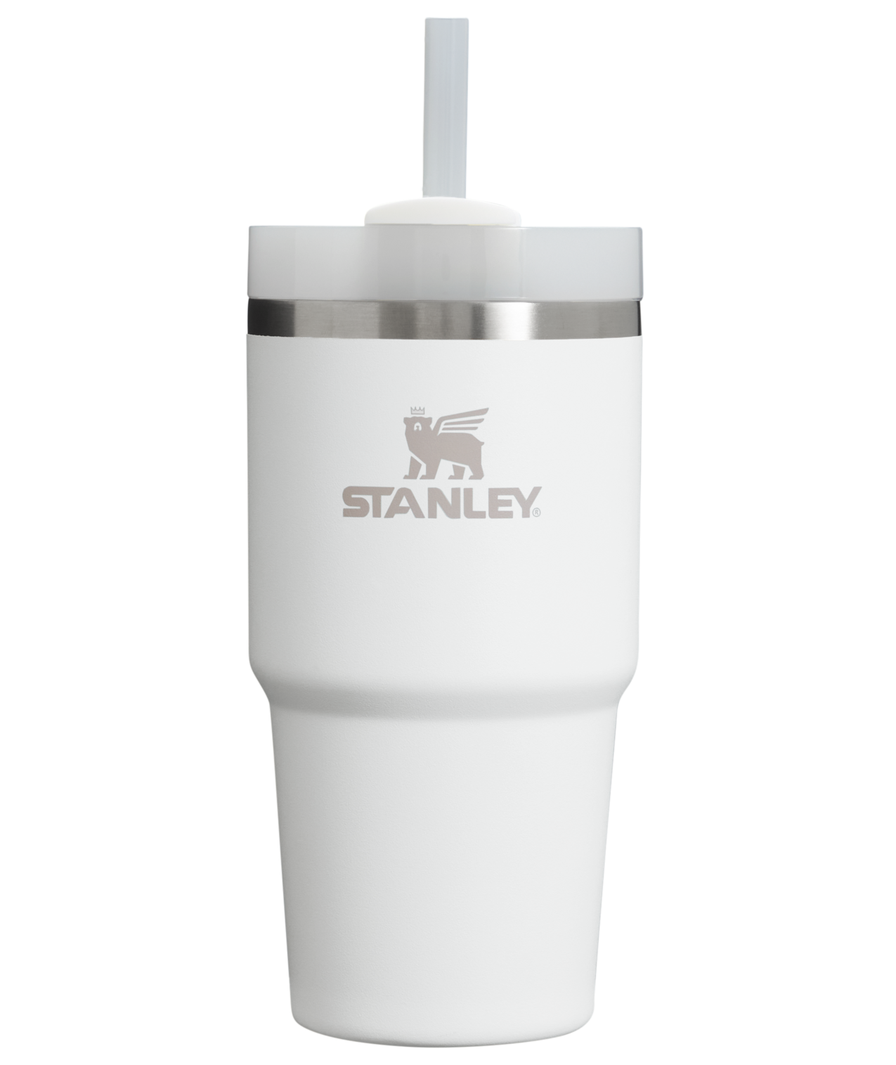 Insulated Travel The Quencher H2.0 Flowstate Tumbler  | Stanley Create D329E - Double-Wall Vacuum Insulated Travel Tumbler with Straw - Frost