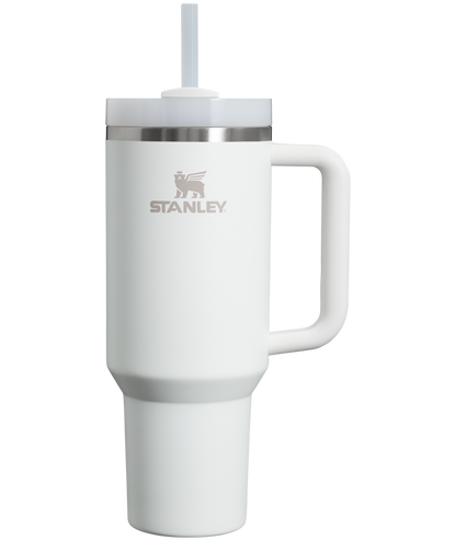 Splash-Resistant FlowState The Quencher H2.0 Flowstate Tumbler  | Stanley Create D332L - 40oz Large Capacity Car-Cup Friendly Quencher - Frost
