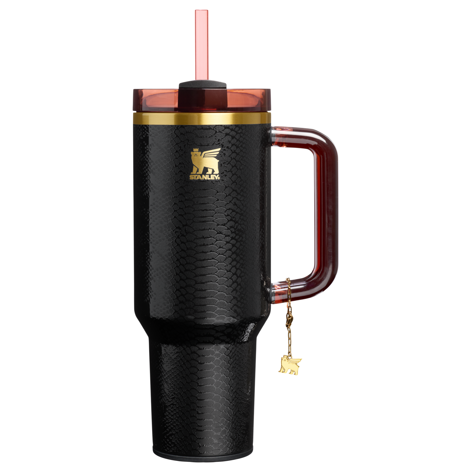Splash-Resistant FlowState The Quencher Luxe H2.0 Flowstate Tumbler D170A - Premium Stainless Steel Straw Cup for All-Day Hydration - Black Snakeskin