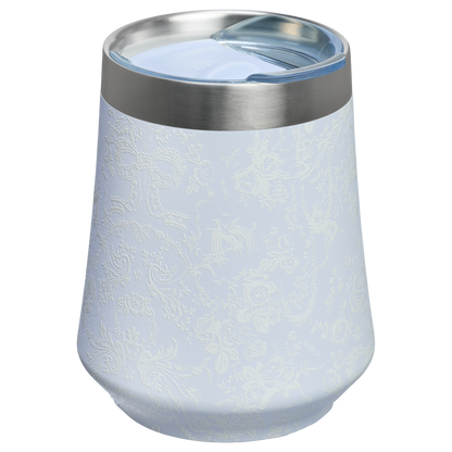 Shatterproof Luxury Stanley 1913 x LoveShackFancy Holiday Reserve Wine Tumbler D367F - Elegant Stemless Vacuum Insulated Wine Tumbler Detail