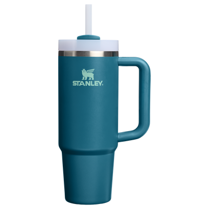 Insulated Travel The Quencher H2.0 Flowstate Tumbler | Stanley Create D331C - Double-Wall Vacuum Insulated Travel Tumbler with Straw - Coastal Teal