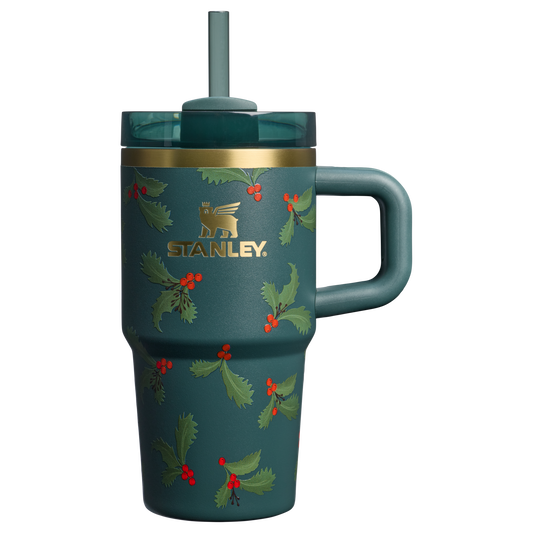 Double-Wall Vacuum The Cheers & Cheer Quencher H2.O Flowstate Tumbler D192J - Premium Stainless Steel Straw Cup for All-Day Hydration - Holiday Botanical