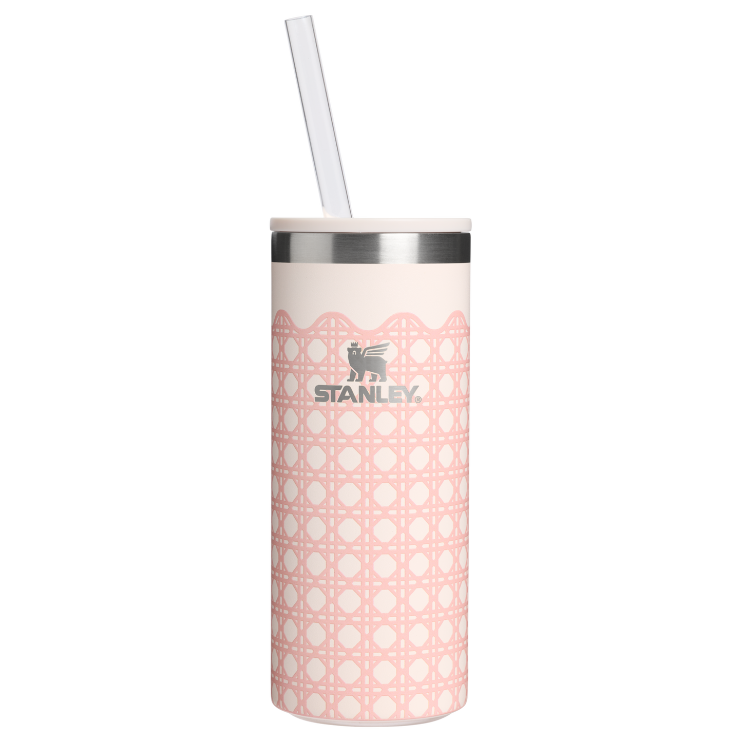 Ice-Retention The Everyday Slim Can Cooler Cup D350R - Leak-Proof Insulated Mini Cooler Bag for Lunch - Rose Quartz Rattan