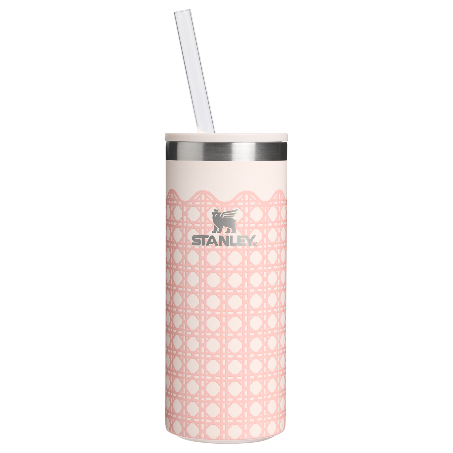 Ice-Retention The Everyday Slim Can Cooler Cup D350R - Leak-Proof Insulated Mini Cooler Bag for Lunch - Rose Quartz Rattan