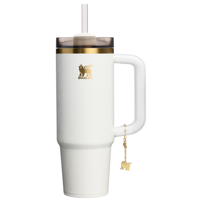 Car-Cup Friendly The Quencher Luxe H2.0 Flowstate Tumbler D171F - Premium Stainless Steel Straw Cup for All-Day Hydration - Pale Stone Snakeskin