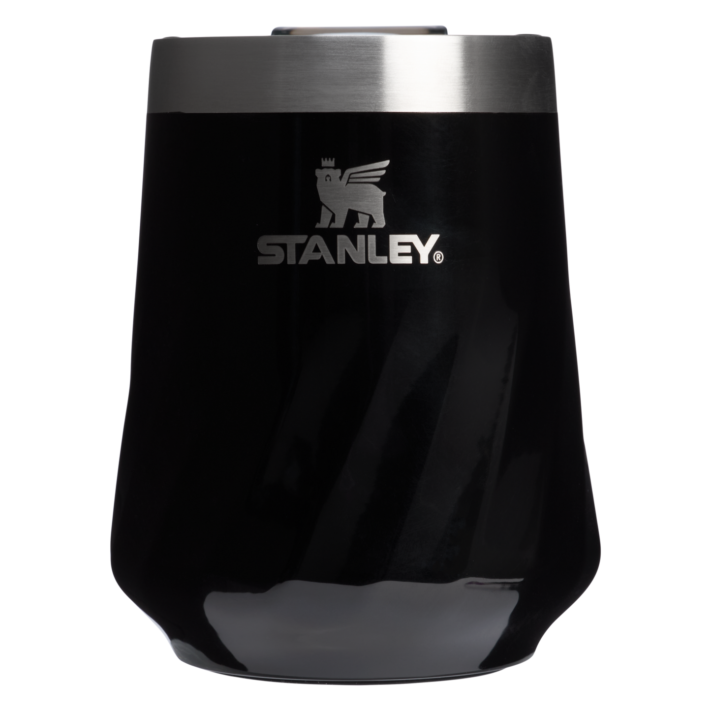 Elegant Stemless The Textured Reserve Wine Tumbler D141Z - Elegant Stemless Vacuum Insulated Wine Tumbler - Black Gloss