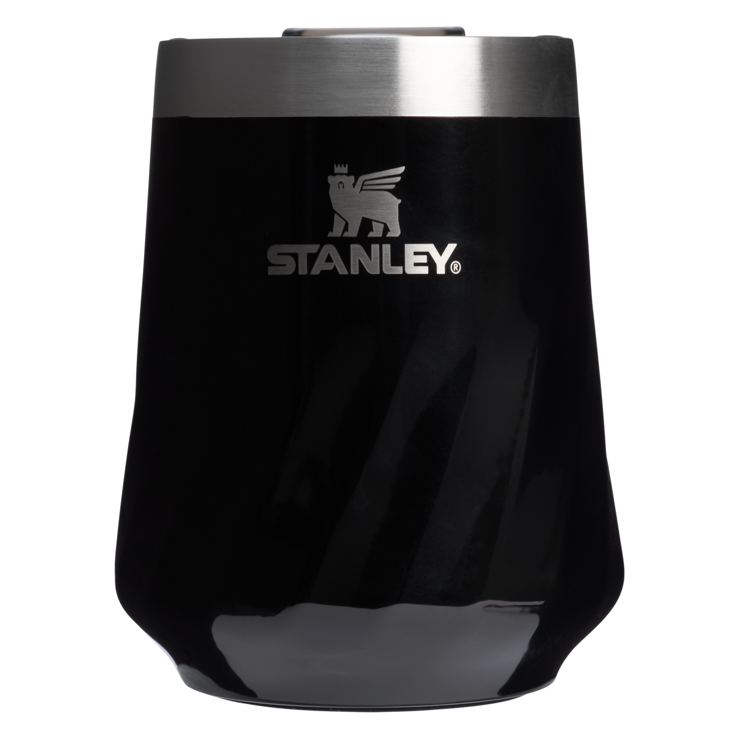 Elegant Stemless The Textured Reserve Wine Tumbler D141Z - Elegant Stemless Vacuum Insulated Wine Tumbler - Black Gloss