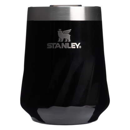 Elegant Stemless The Textured Reserve Wine Tumbler D141Z - Elegant Stemless Vacuum Insulated Wine Tumbler - Black Gloss