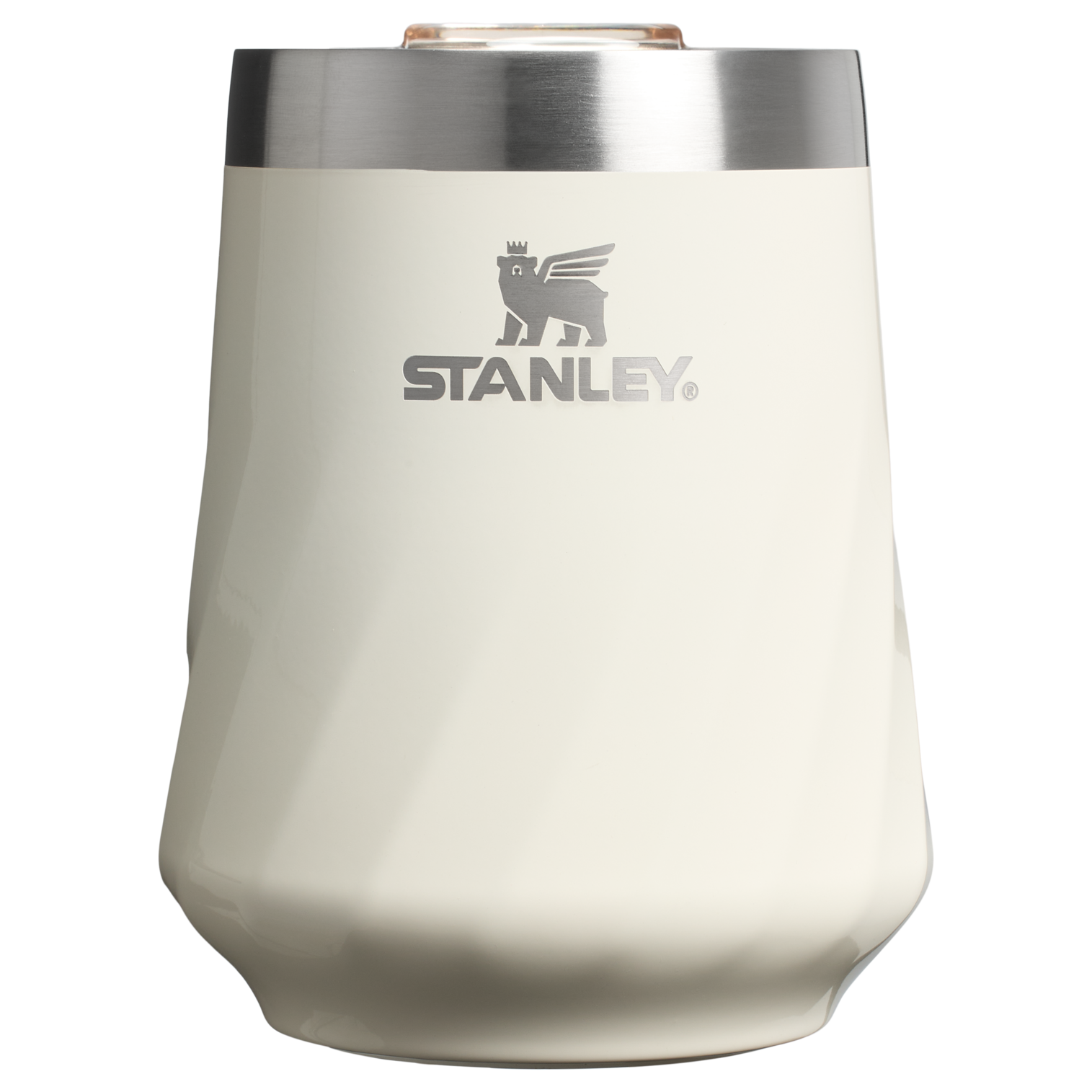 Elegant Stemless The Textured Reserve Wine Tumbler D141Z - Elegant Stemless Vacuum Insulated Wine Tumbler - Cream Gloss