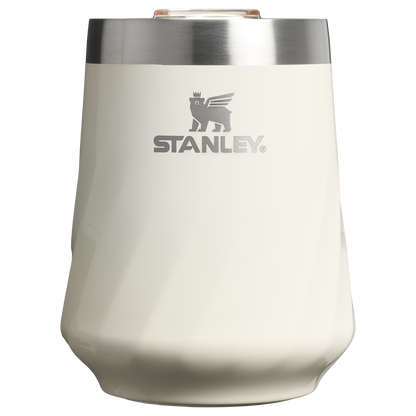 Elegant Stemless The Textured Reserve Wine Tumbler D141Z - Elegant Stemless Vacuum Insulated Wine Tumbler - Cream Gloss