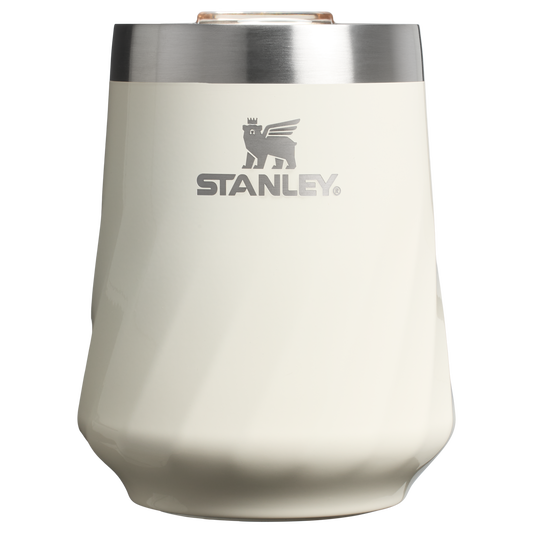 Elegant Stemless The Textured Reserve Wine Tumbler D141Z - Elegant Stemless Vacuum Insulated Wine Tumbler - Cream Gloss