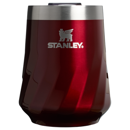 Elegant Stemless The Textured Reserve Wine Tumbler D141Z - Elegant Stemless Vacuum Insulated Wine Tumbler - Garnet Shine