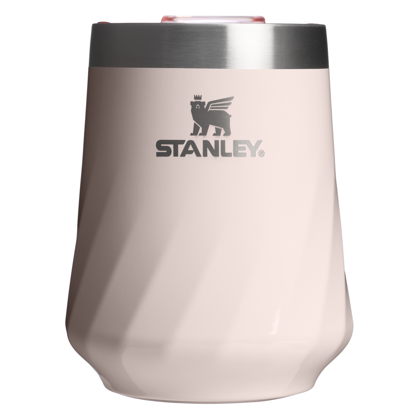 Elegant Stemless The Textured Reserve Wine Tumbler D141Z - Elegant Stemless Vacuum Insulated Wine Tumbler - Rose Quartz Gloss