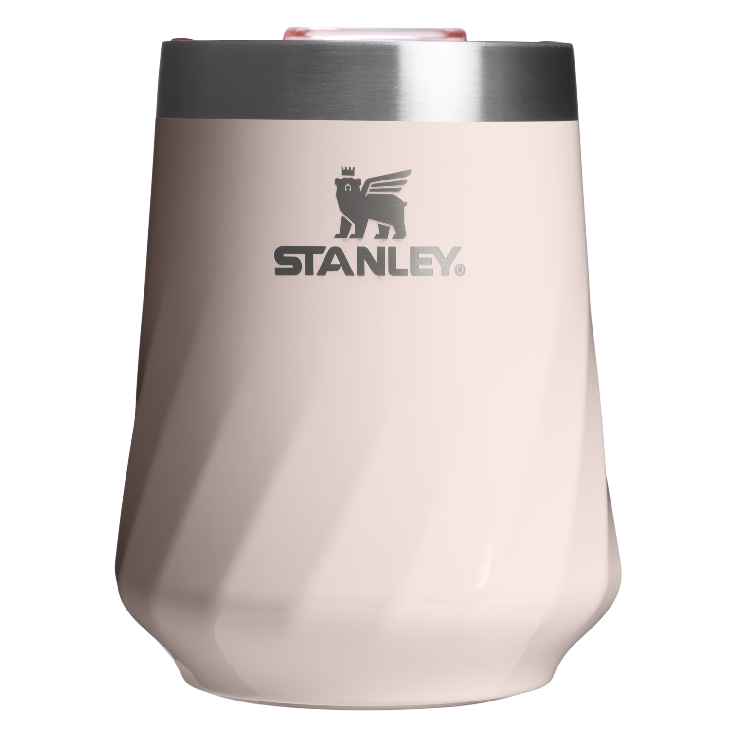 Elegant Stemless The Textured Reserve Wine Tumbler D141Z - Elegant Stemless Vacuum Insulated Wine Tumbler - Rose Quartz Gloss