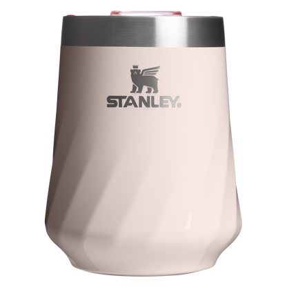 Elegant Stemless The Textured Reserve Wine Tumbler D141Z - Elegant Stemless Vacuum Insulated Wine Tumbler - Rose Quartz Gloss