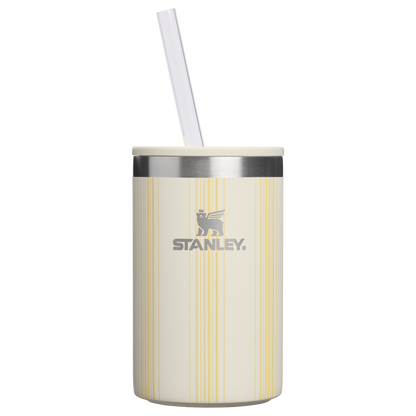 Portable Mini The Everyday Can Cooler Cup D353P - Heavy-Duty Ice-Retention Food & Beverage Carrier - Cream Picnic Stripe