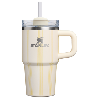 Double-Wall Vacuum The Quencher H2.0 Flowstate Tumbler D344H - 40oz Large Capacity Car-Cup Friendly Quencher - Cream Picnic Stripe