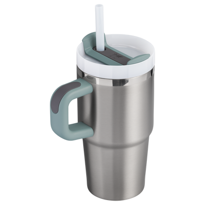 Double-Wall Vacuum The Quencher H2.O Flowstate Tumbler with Handle | Stanley Create D309N - 40oz Large Capacity Car-Cup Friendly Quencher Detail