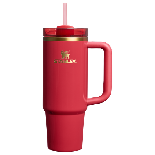 Splash-Resistant FlowState The Cheers & Cheer Quencher H2.0 Flowstate Tumbler D189S - Double-Wall Vacuum Insulated Travel Tumbler with Straw - Holly Berry Gloss