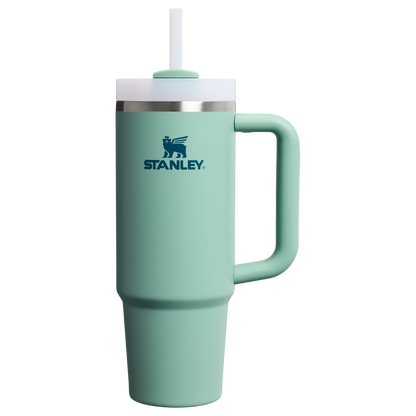 Insulated Travel The Quencher H2.0 Flowstate Tumbler | Stanley Create D331C - Double-Wall Vacuum Insulated Travel Tumbler with Straw - Spring Green