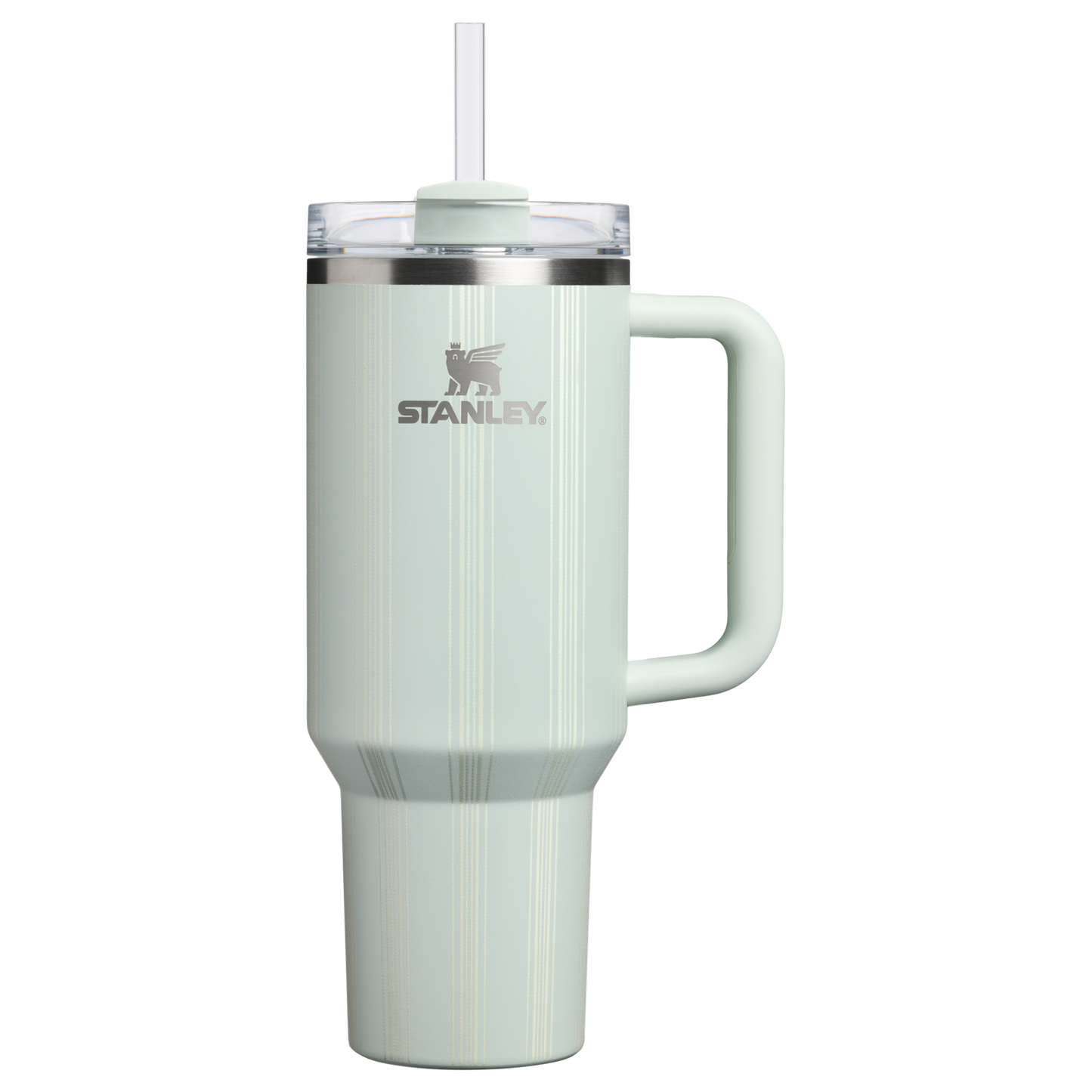 Splash-Resistant FlowState The Quencher H2.0 Flowstate Tumbler D342C - Double-Wall Vacuum Insulated Travel Tumbler with Straw - Mist Picnic Stripe