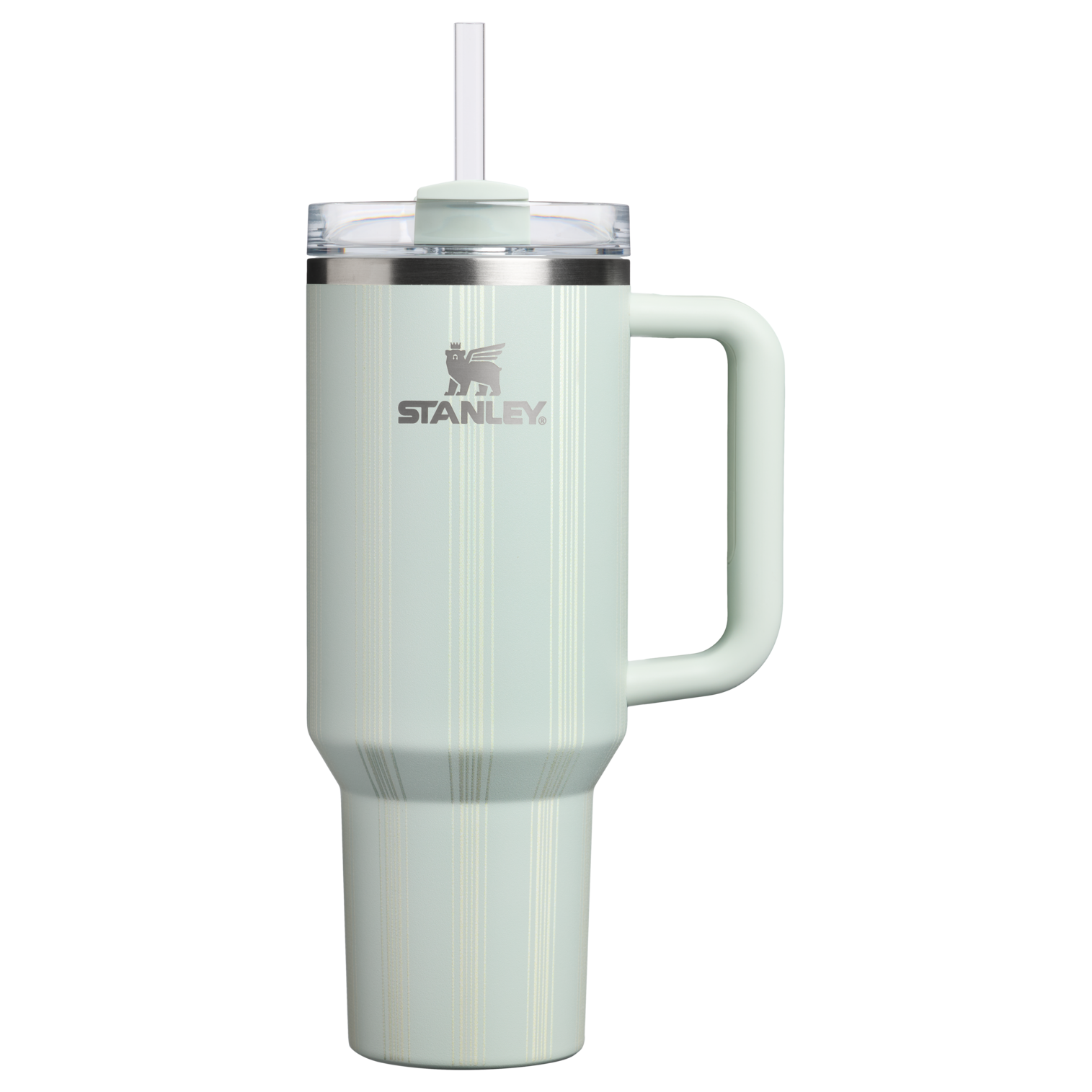 Splash-Resistant FlowState The Quencher H2.0 Flowstate Tumbler D342C - Double-Wall Vacuum Insulated Travel Tumbler with Straw - Mist Picnic Stripe