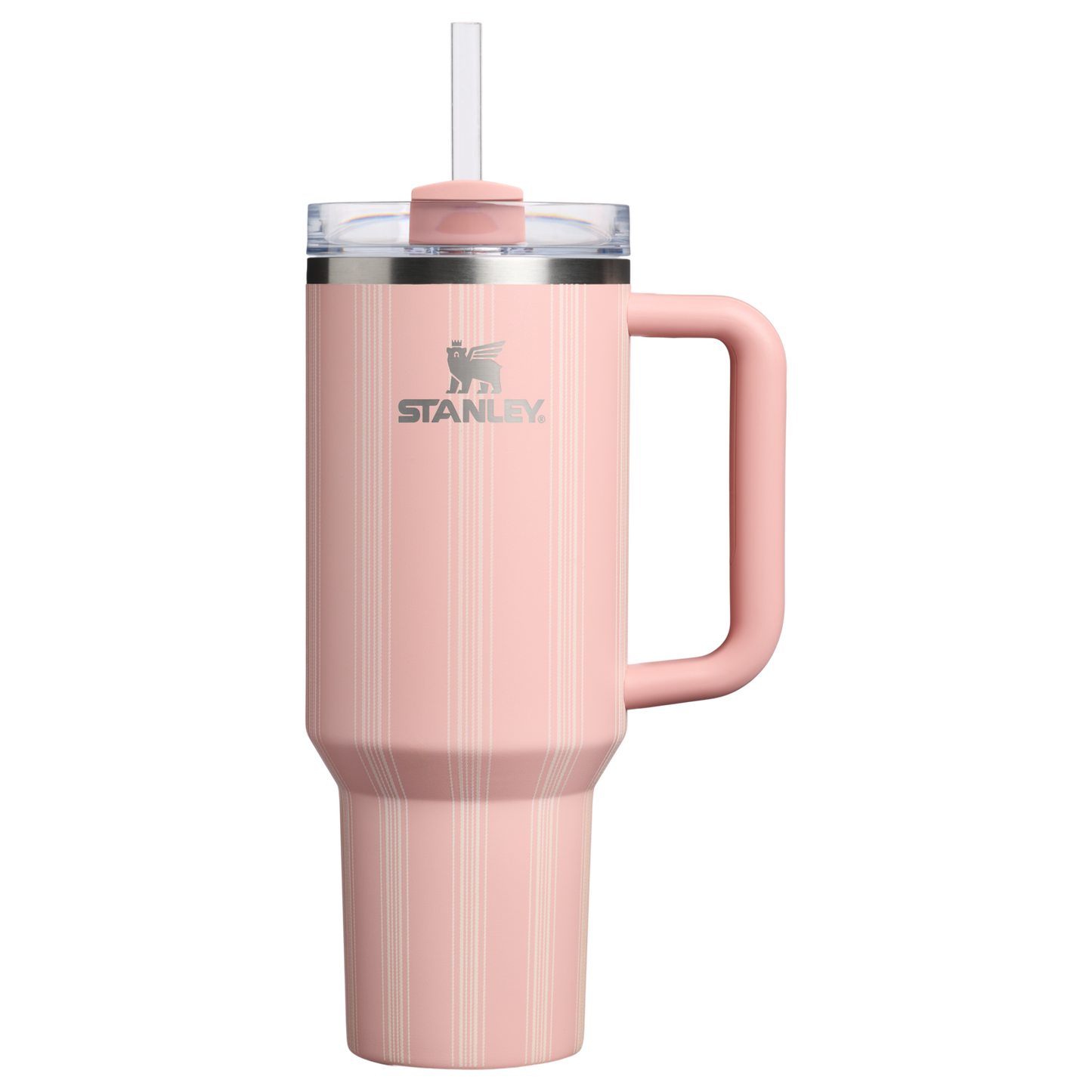 Splash-Resistant FlowState The Quencher H2.0 Flowstate Tumbler D342C - Double-Wall Vacuum Insulated Travel Tumbler with Straw - Peach Rose Picnic Stripe