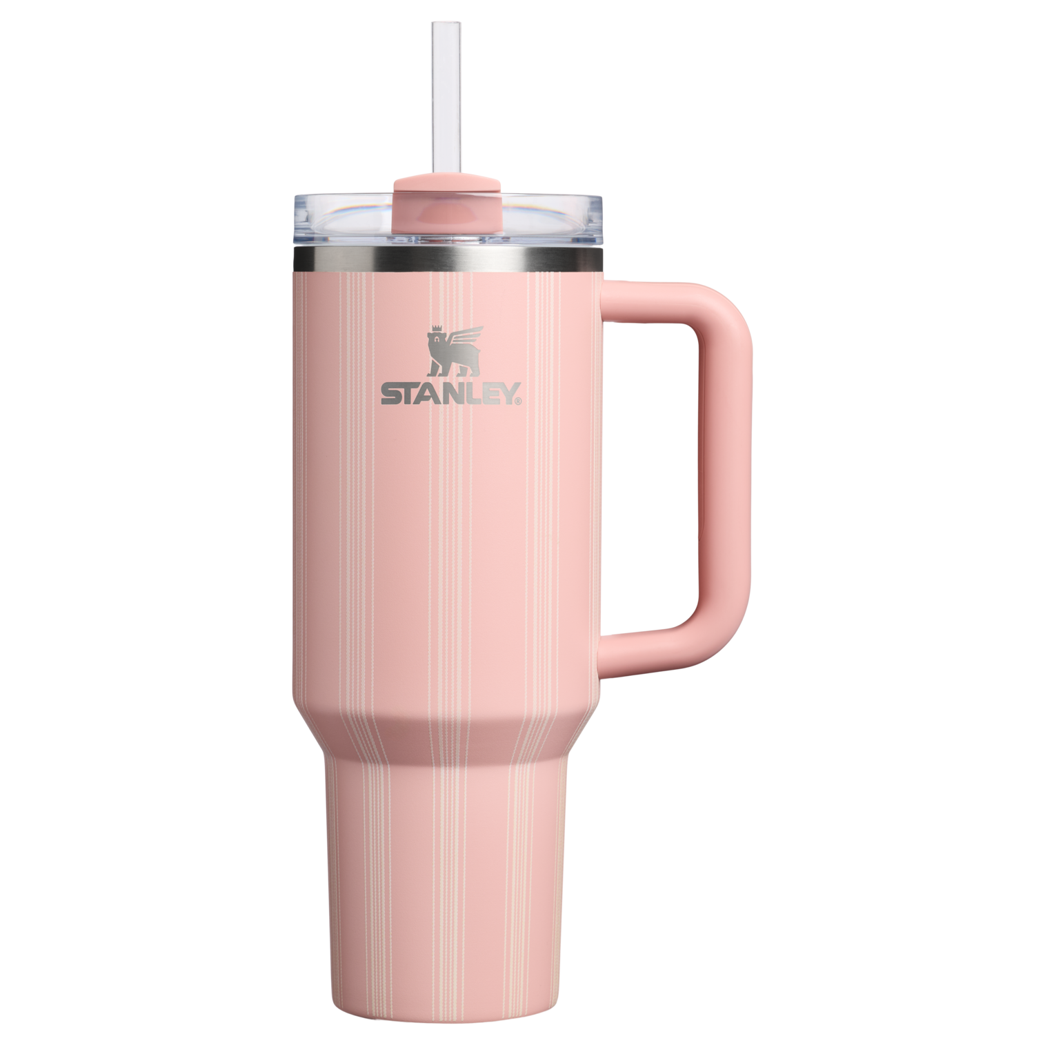 Splash-Resistant FlowState The Quencher H2.0 Flowstate Tumbler D342C - Double-Wall Vacuum Insulated Travel Tumbler with Straw - Peach Rose Picnic Stripe