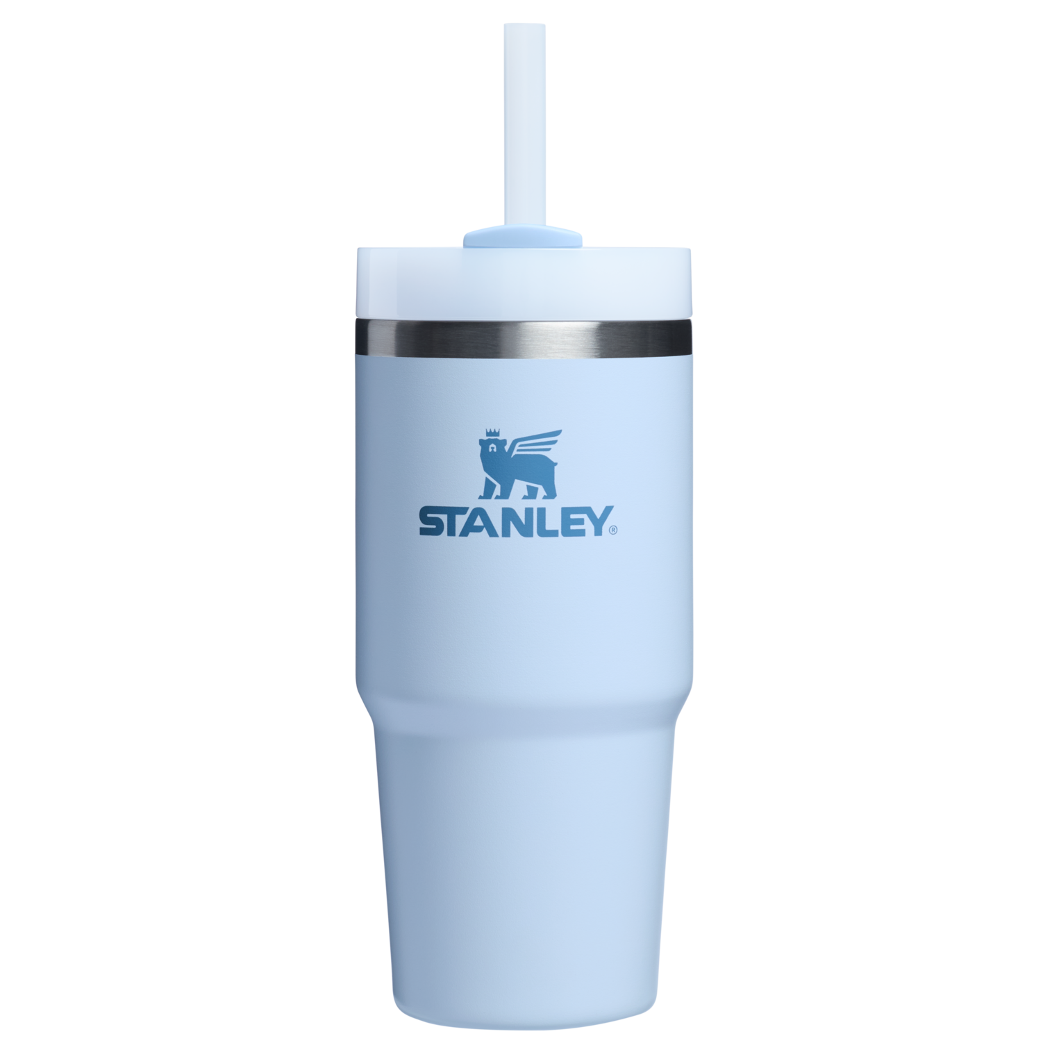 Insulated Travel The Quencher H2.0 Flowstate Tumbler  | Stanley Create D329E - Double-Wall Vacuum Insulated Travel Tumbler with Straw - Glacier