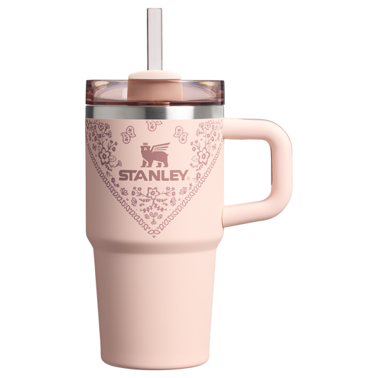 Double-Wall Vacuum The Quencher H2.O Flowstate Tumbler D124E - 40oz Large Capacity Car-Cup Friendly Quencher - Conch Floral