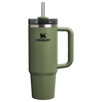 Insulated Travel The Quencher H2.0 Flowstate Tumbler | Stanley Create D331C - Double-Wall Vacuum Insulated Travel Tumbler with Straw - Dried Pine