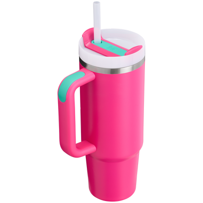 Insulated Travel The Quencher H2.0 Flowstate Tumbler | Stanley Create D331C - Double-Wall Vacuum Insulated Travel Tumbler with Straw Detail