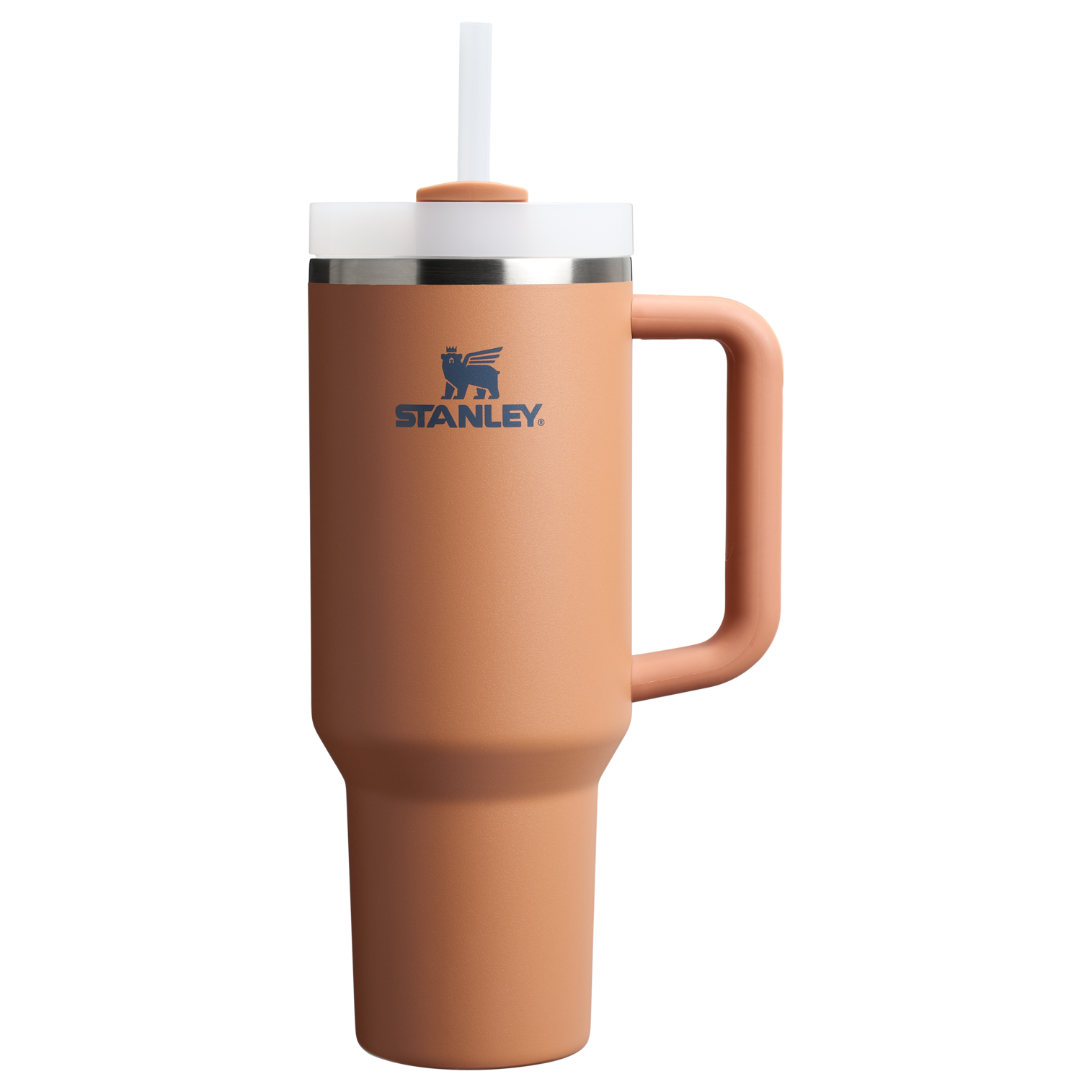 Splash-Resistant FlowState The Quencher H2.0 Flowstate Tumbler  | Stanley Create D332L - 40oz Large Capacity Car-Cup Friendly Quencher - Toast